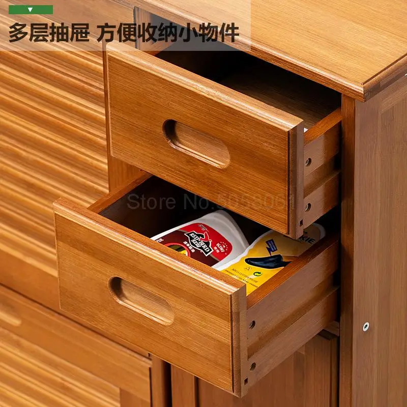 Многоуровневый домашний простой бамбуковый шкаф для обуви экономичная стойка