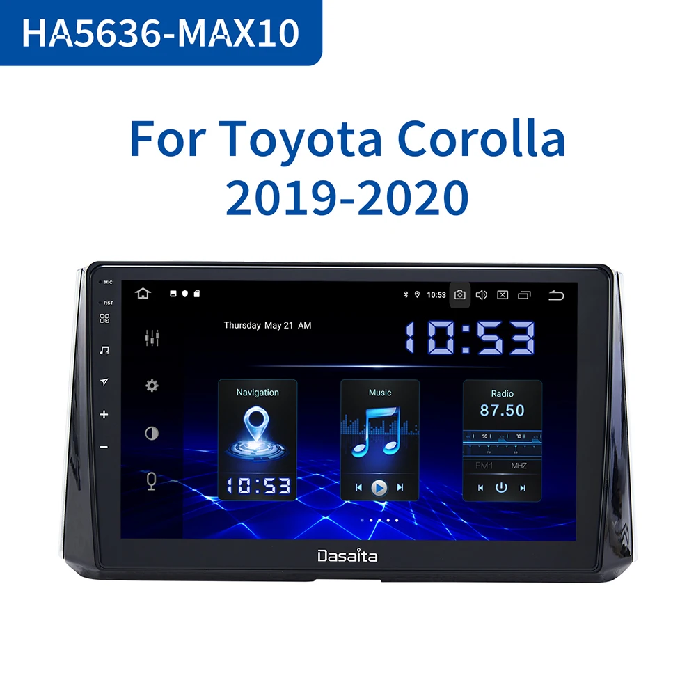 

Dasaita 1 Din 10.2" IPS Android 10.0 Car Radio for Toyota Corolla 2019 Car Stereo DSP BT5.0 GPS 4GB RAM 64G MAX10 Multimedia