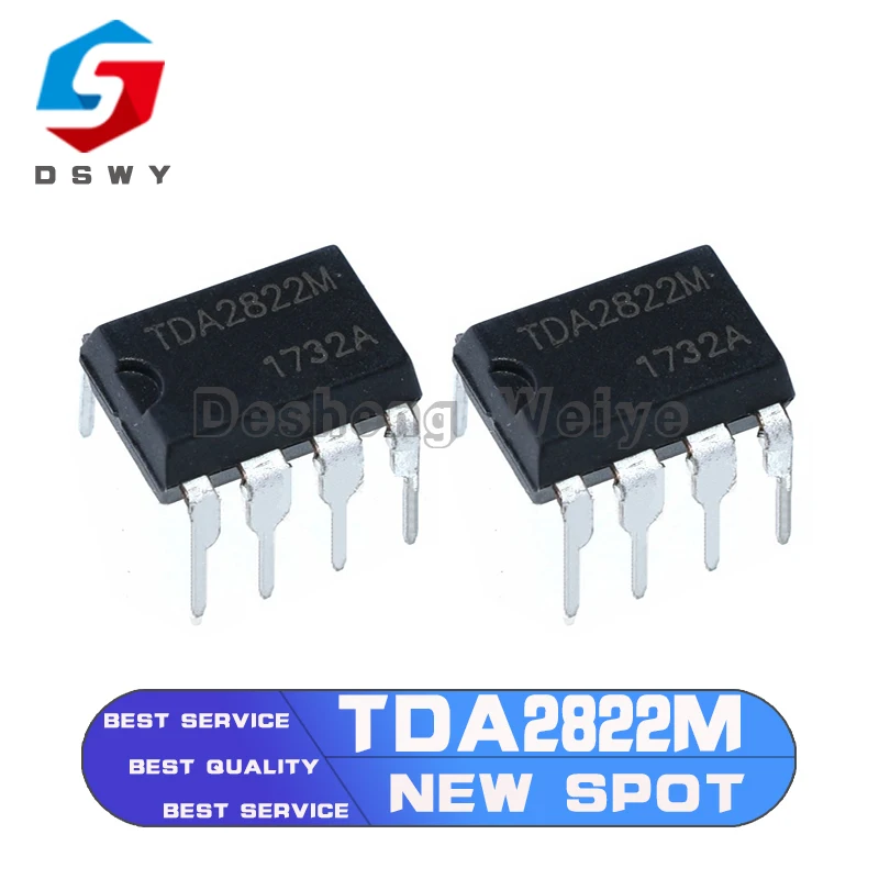 

10PCS TDA2822M DIP8 TDA2822 2822 DIP-8 DIP New and Original IC Chipset