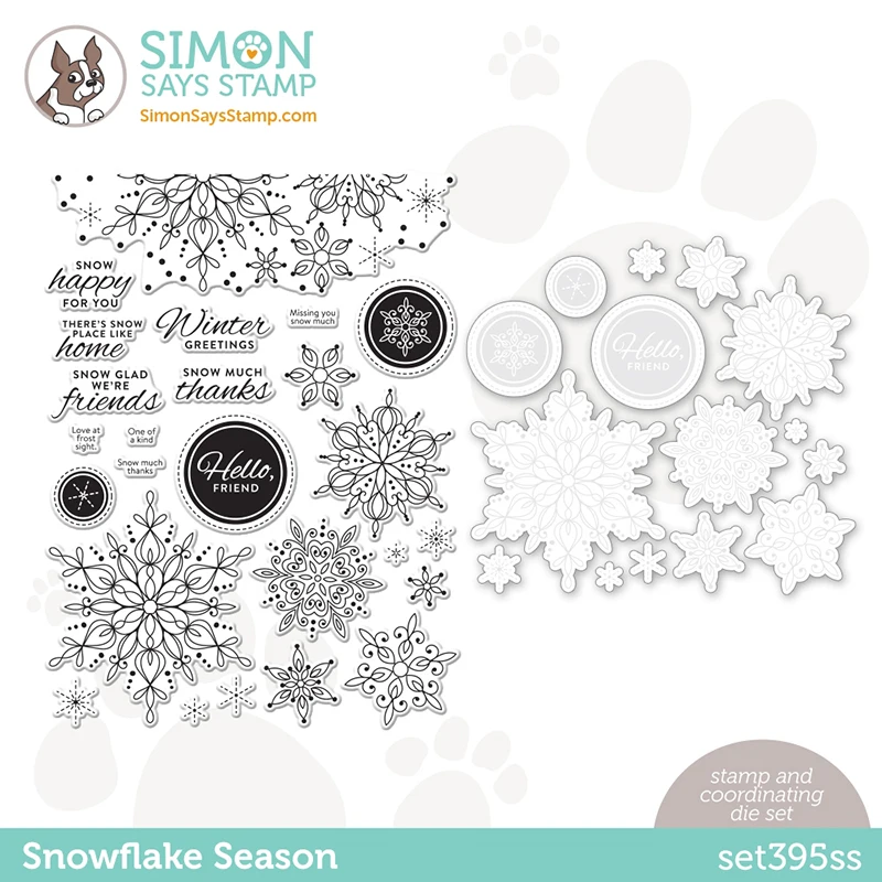 

JC Hello Friends Snowflakes Metal Cutting Dies and Stamps Scrapbooking Craft Stencil DIY Card Make Album Sheet Mold Mould Decor