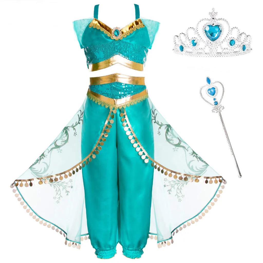 Нарядная одежда принцессы жасмин для маленьких девочек детский карнавальный