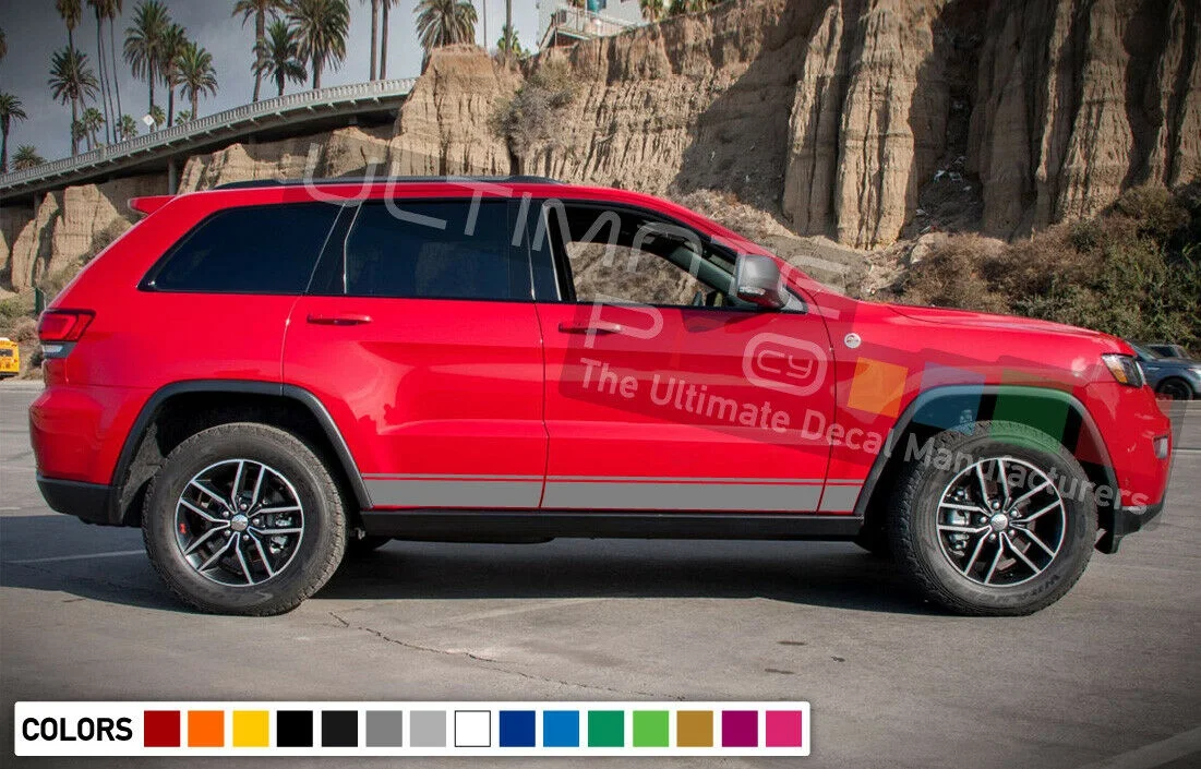

Для x2 Наклейка боковые полосы для Jeep Grand Cherokee Trailhawk решетсветильник