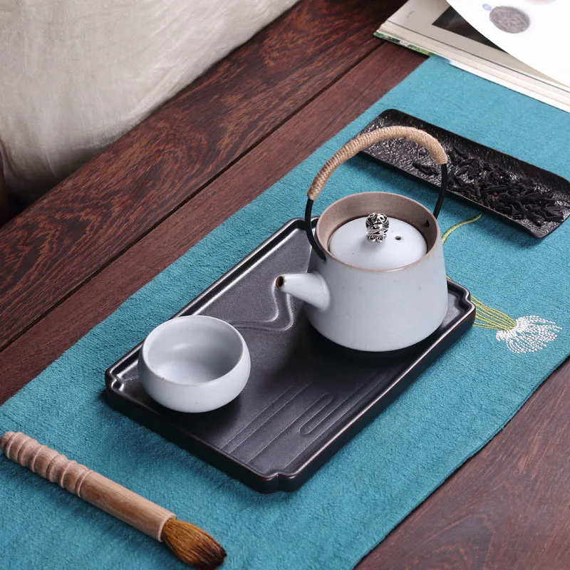 Handmade Japanese Earthenware Dry-Bulb Disk Ceramic Kung Fu Tea Tray Pot Bearing Torr Saucer Teapot Serving | Дом и сад