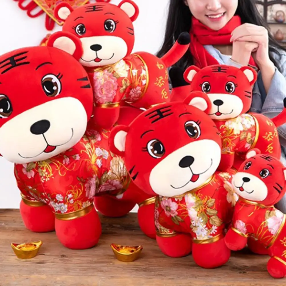 

Plush Doll Festive Vintage Anti-deform 2022 Year Tiger Mascot Plush Toy