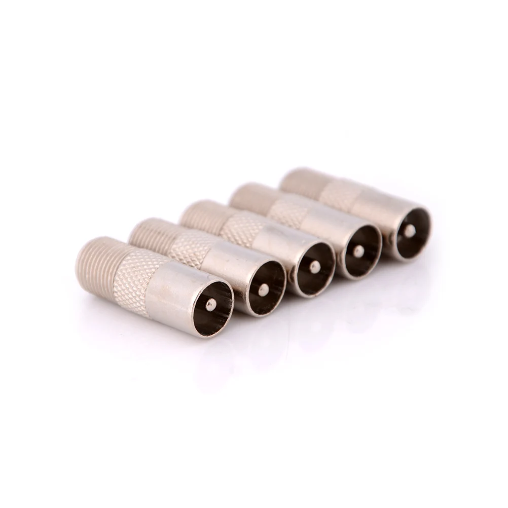

5pcs/lot Aluminium Alloy F type Socket to Coax RF IEC Aerial Plug Male Adapter Twist On Connector
