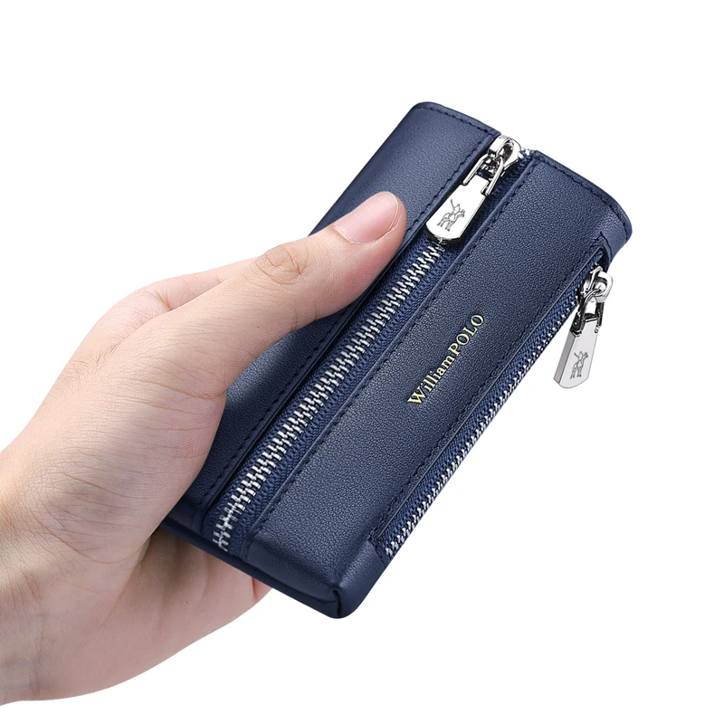Кошелек для ключей WilliamPolo мужской бумажник из натуральной воловьей кожи цепочка