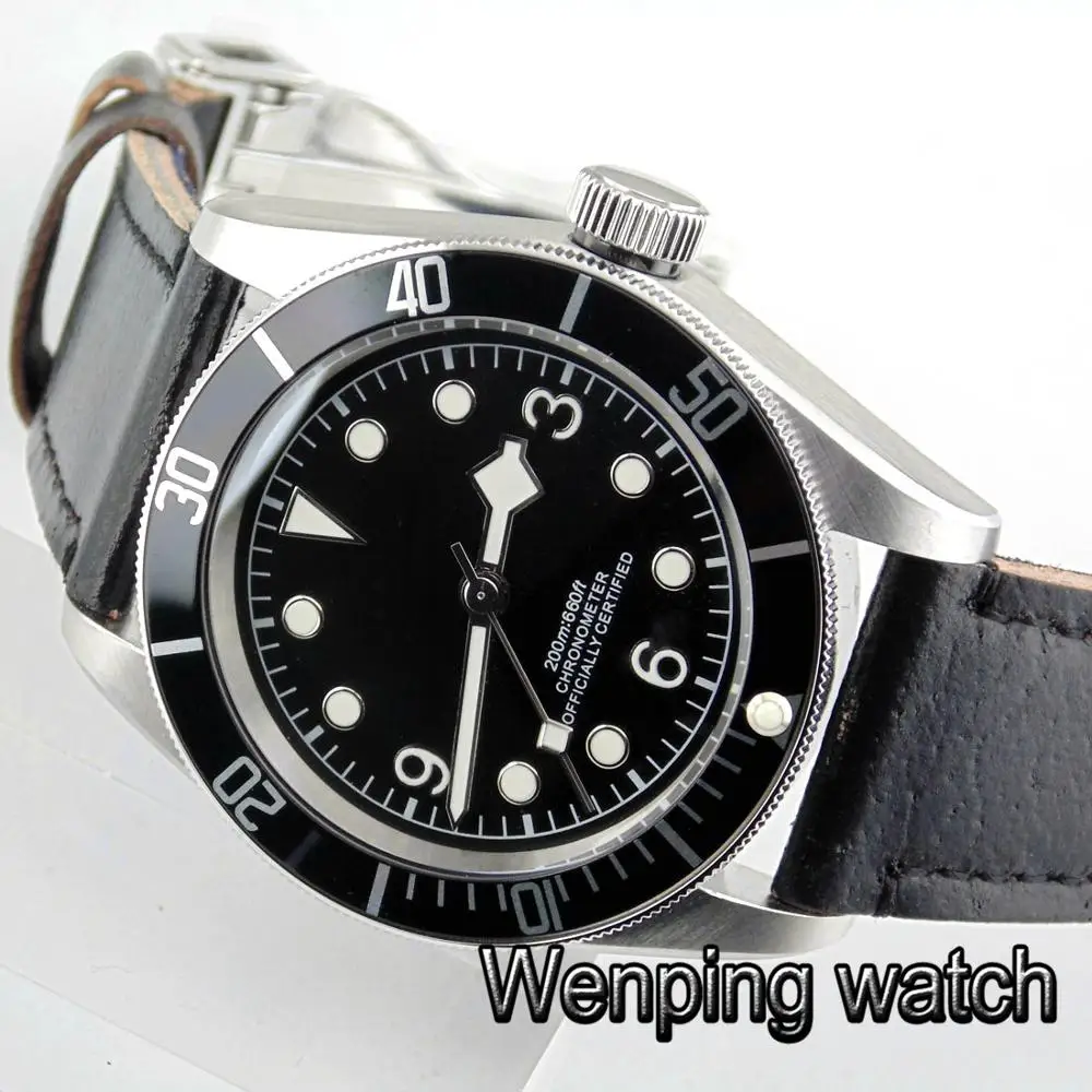 Мужские роскошные механические Автоматические водонепроницаемые часы с черной