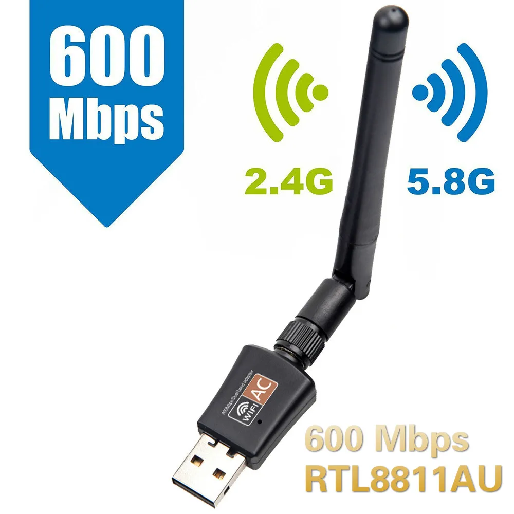 

USB Wi-Fi адаптер, 600 Мбит/с, 5 ГГц, 2,4 ГГц