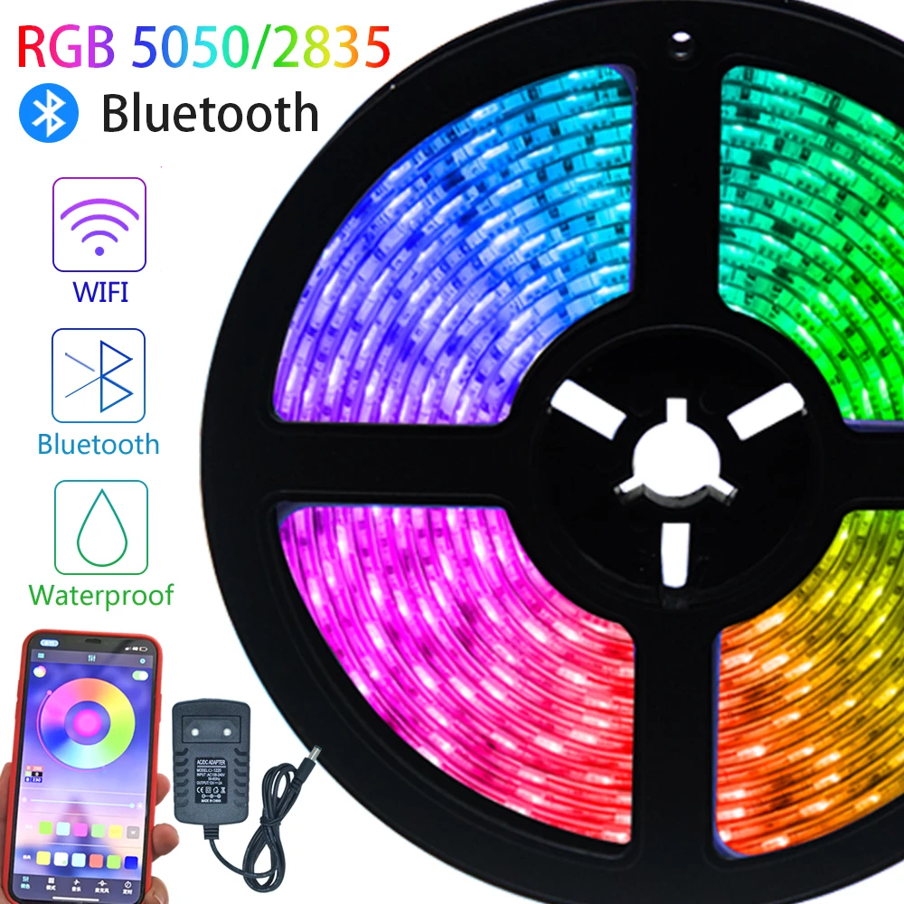 Bluetooth Светодиодная лента RGB СВЕТОДИОДНАЯ SMD 5050 2835 DC12V Диодная Гибкая с