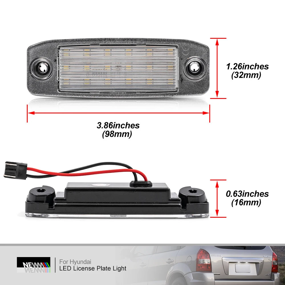 LED License Plate Light for Hyundai Tucson JM Kia Sportage SL Ceed JD Canbus Rear Tag Lamp Registration Parking Lighting | Автомобили и