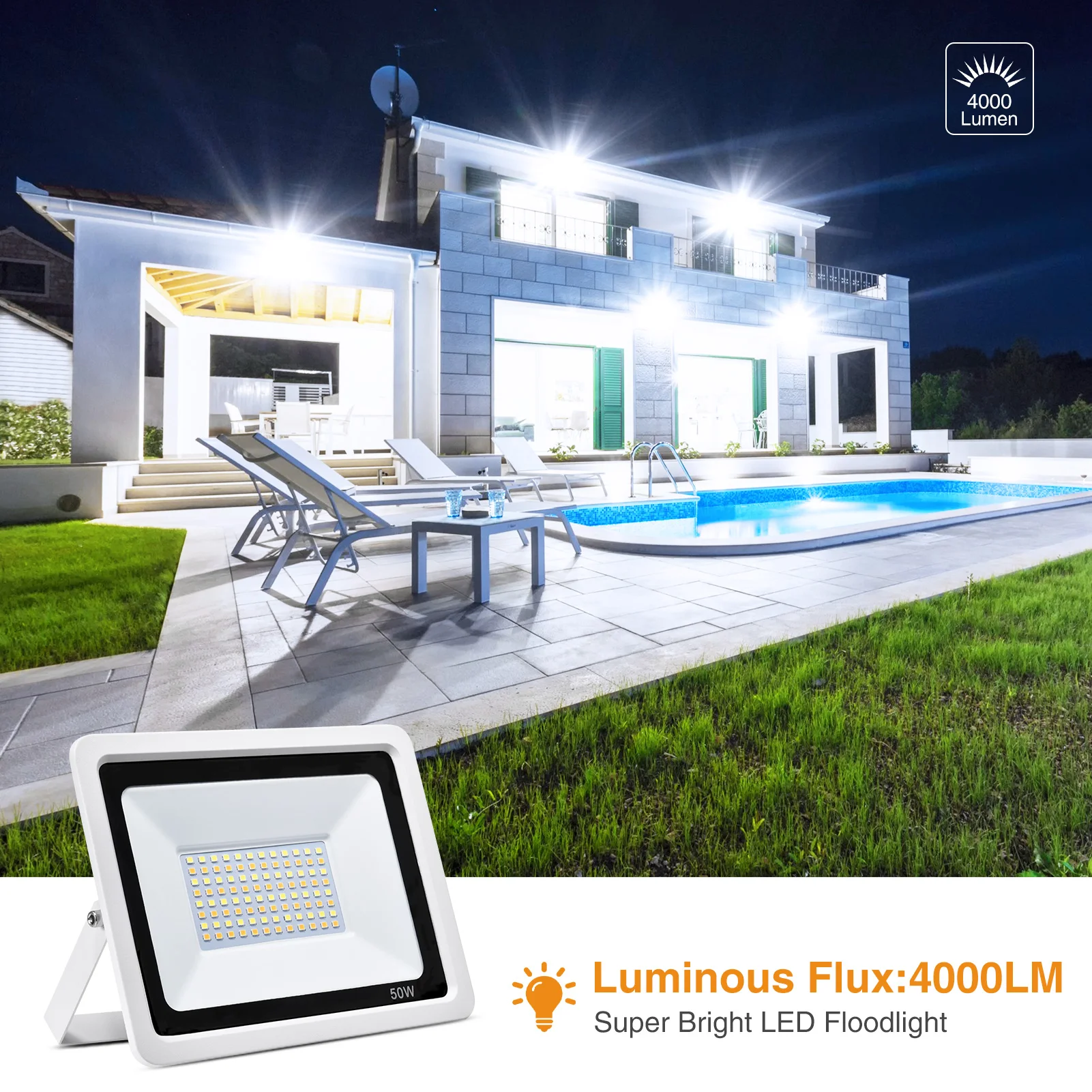 

50W 100W LED Floodlights IP65 Waterproof Garden Yard Flood Light Spotlight 110V Outdoor Lighting