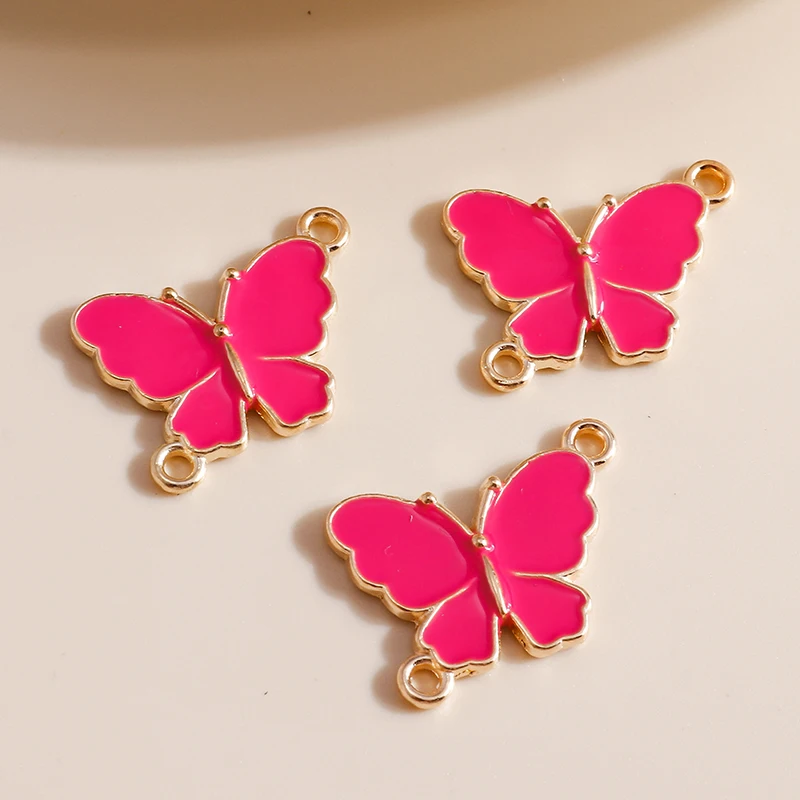 Коннектор подвеска с эмалированной бабочкой для изготовления украшений 10 шт. 20