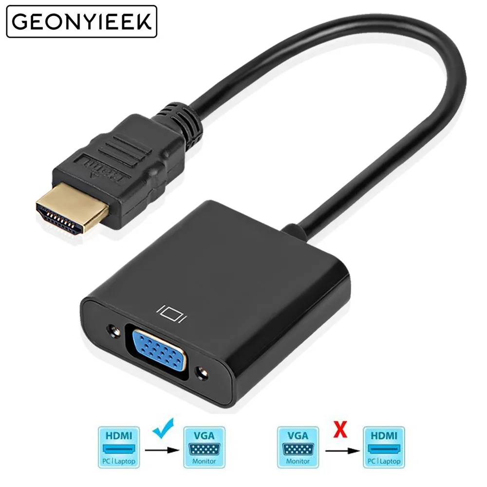Кабель HDMI совместимый с VGA преобразователем переходник папа в мама 1080P цифровой