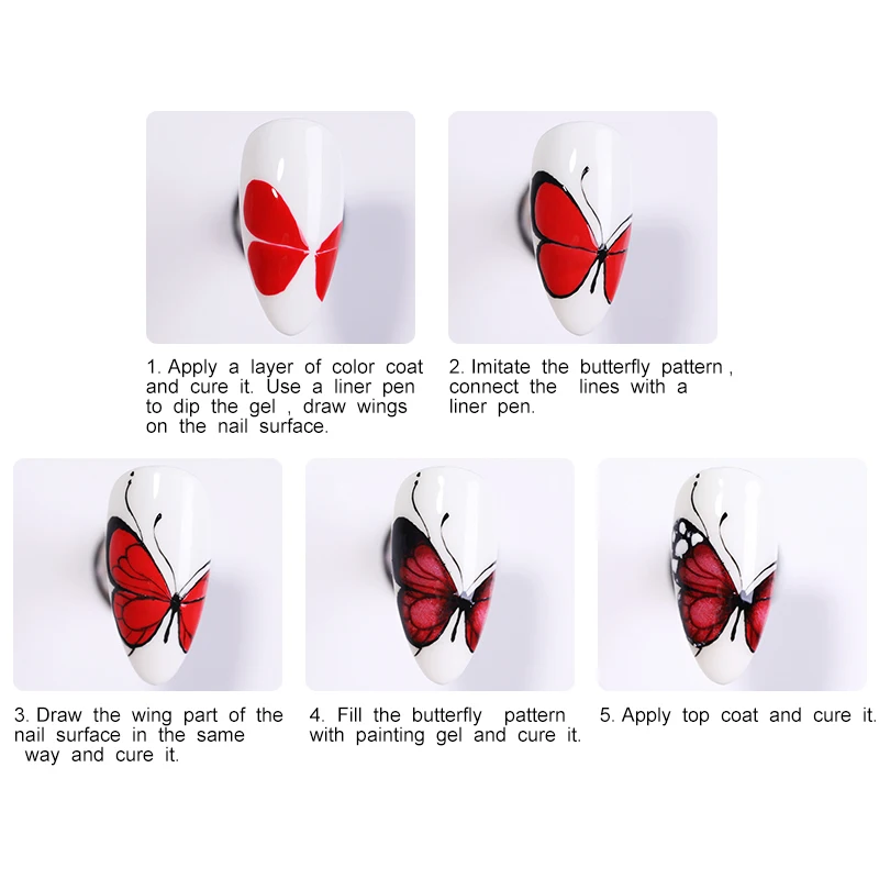 

BORN PRETTY PRO Color Gel Paint UV Nail Gel 5ML Soak Off Nail Art UV LED Painting Gel Nail Polish Drawing Flower Butterfly Gel