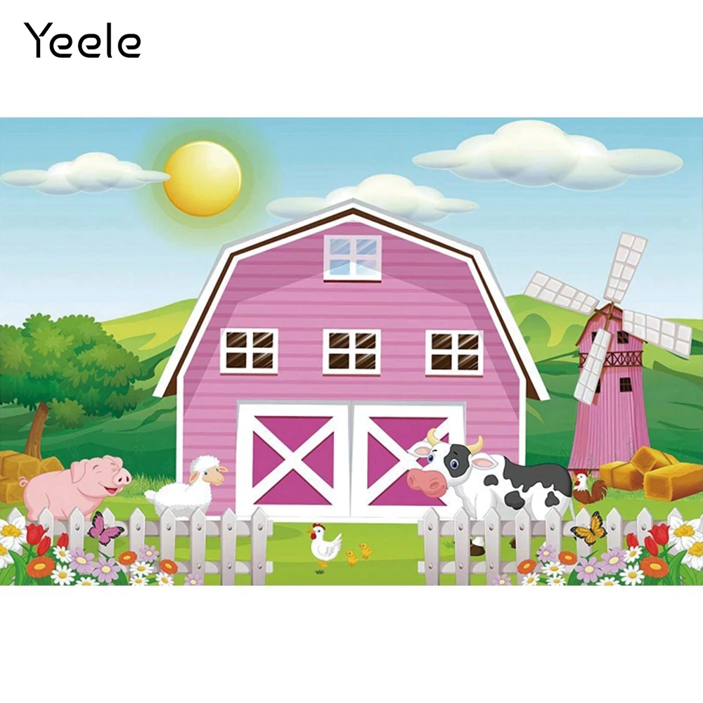 Фон для студийной фотосъемки с изображением ветряной мельницы и деревянного