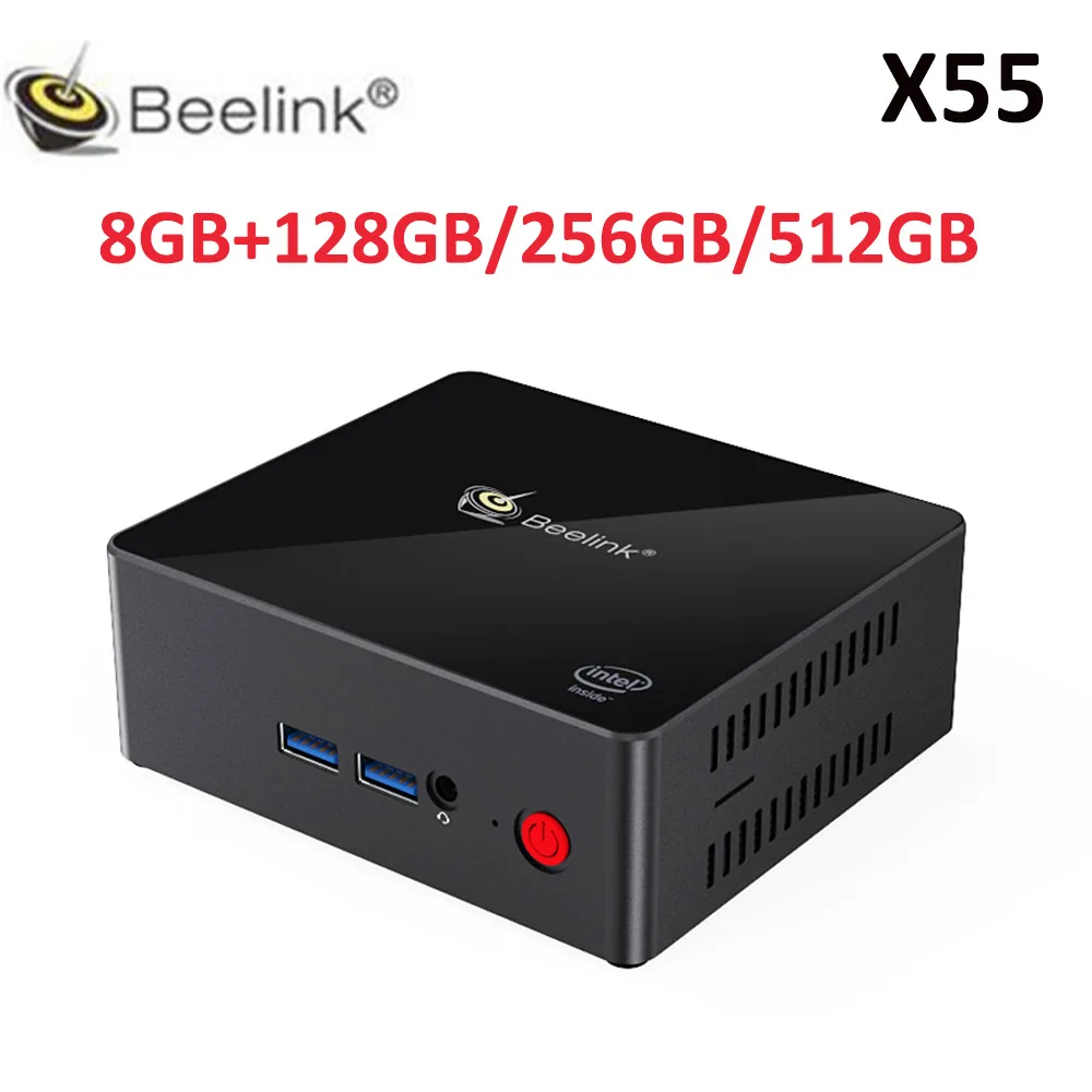 Beelink GeminiX55 Мини ПК IntelJ5005 64 бит 8GBDDR4 128 ГБ/256 ГБ Bluetooth 4,0 телеприставка mSATASSD USB3.0 LAN1000M Windows мини ПК