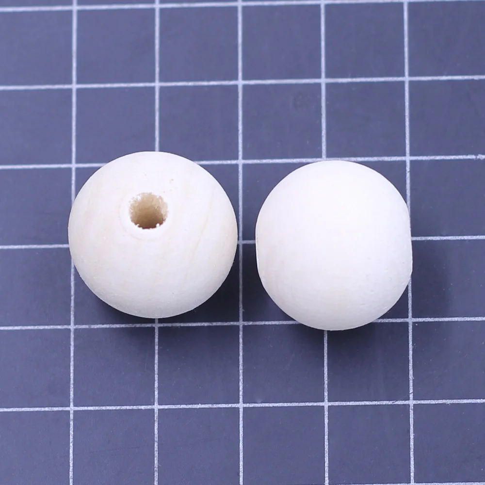 

20Pcs Wood Spacer Beads Wooden Round Ball Natural Color For Children Toy Craft Jewelry DIY Making Findings 20mm(3/4")
