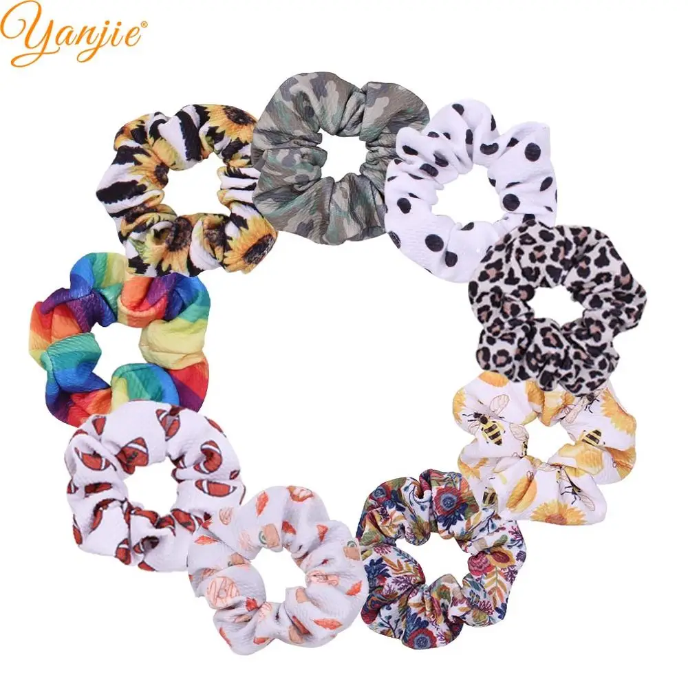 Резинки для волос вафельные женские тканевые эластичные Завязки с цветочным