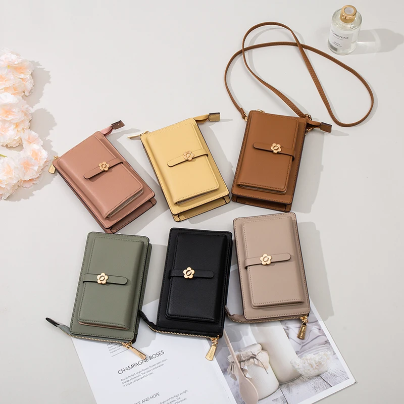 

Women Leather Shoulder bags Touch Creen Phone Pocket Crossbody Bags Girls Multi-functional Handbag Phone Purse Dropshipping