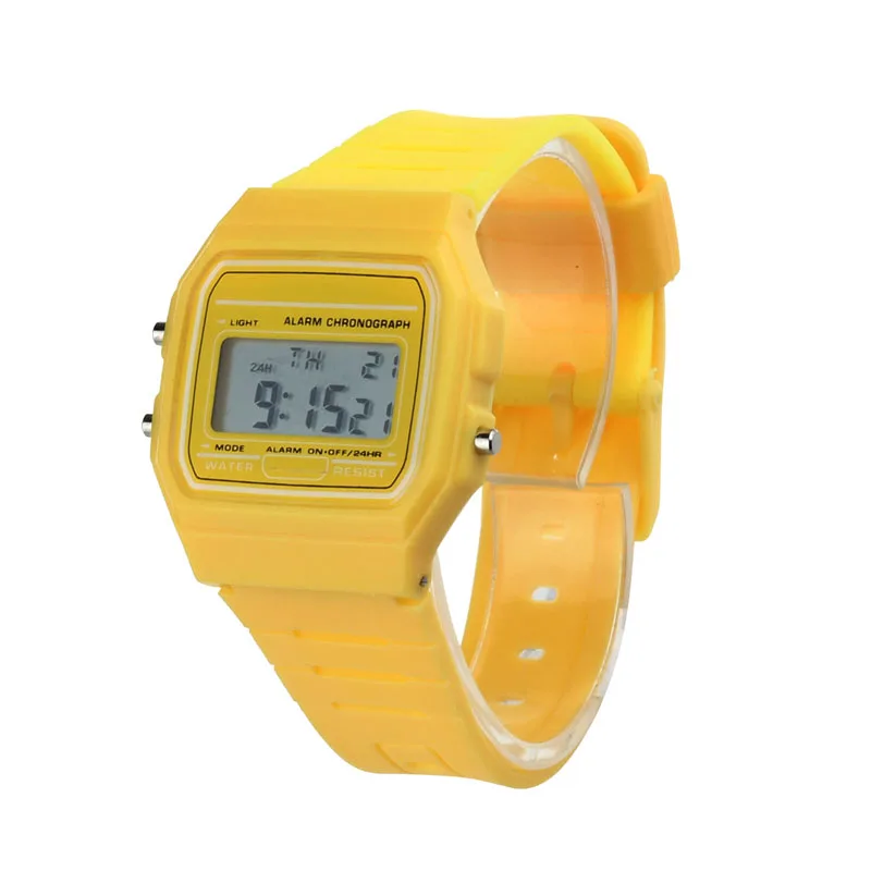 Новые цифровые часы в стиле ретро с силиконовым резиновым ремешком для мальчиков