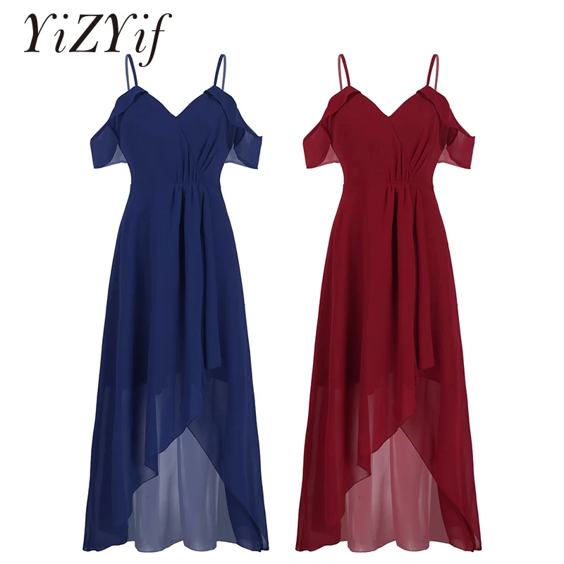 Женское шифоновое платье элегантное с открытыми плечами и рукавами из