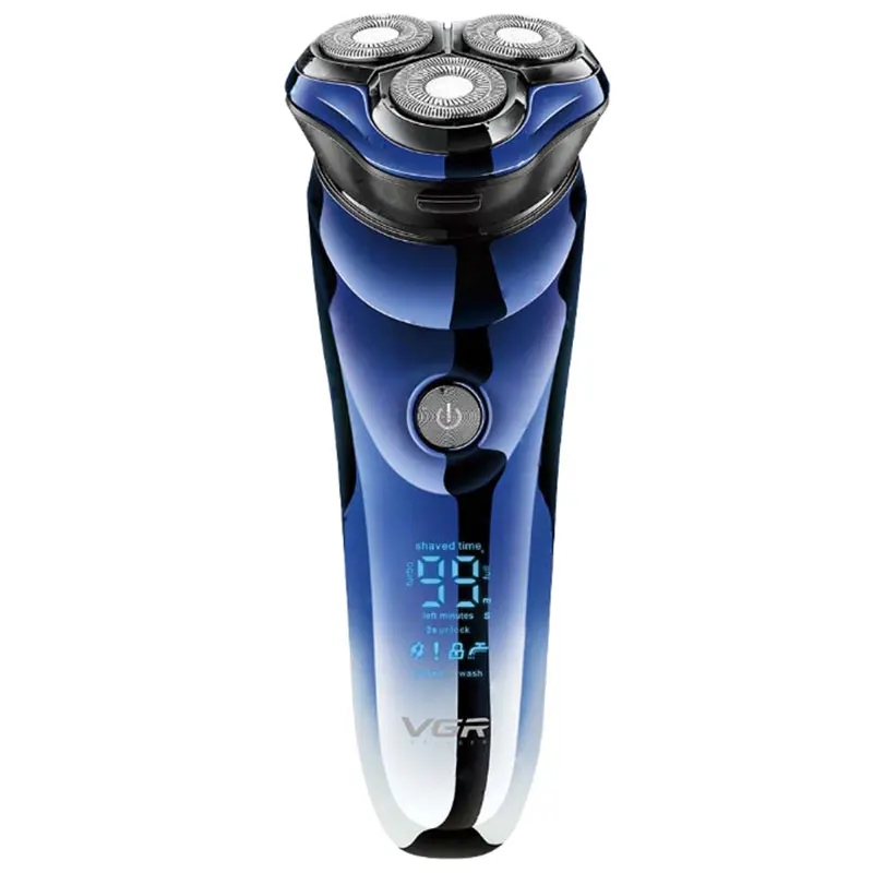 

Professional LED washable Turbo rotate shaver for men electric razor rechargeable 3D beard face dry or wet shaving machine