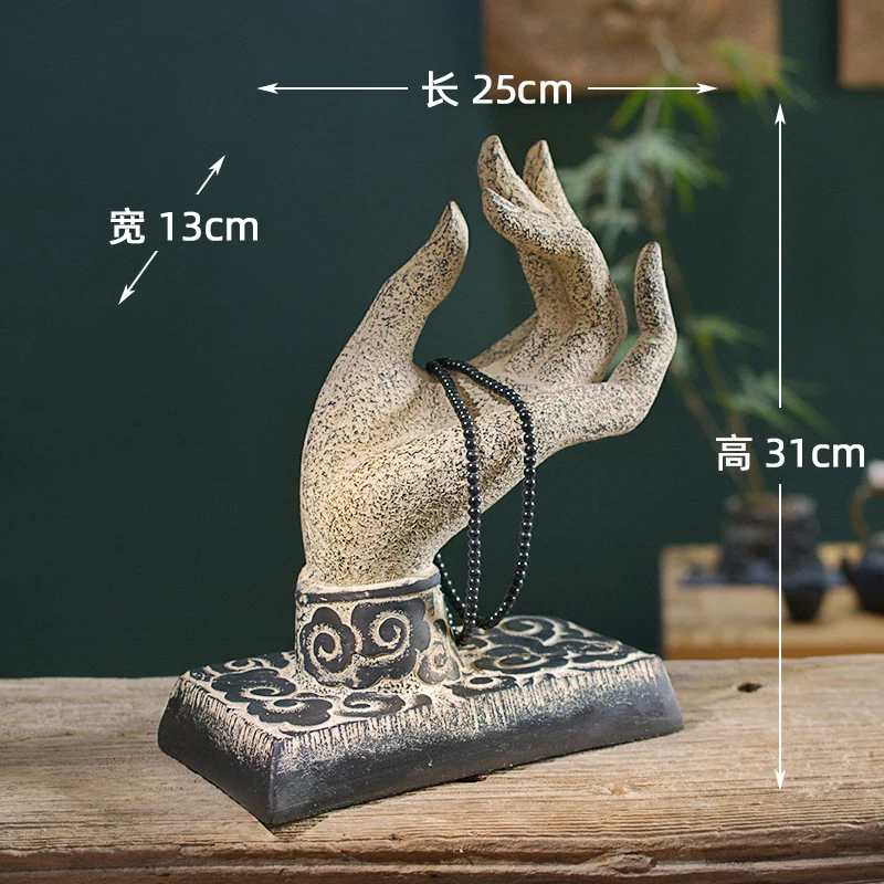 

New Chinese Style Living Room Antique Style Home Decoration Retro Chinese Style Art Zen Space Tea Room Buddha Hand Decoration