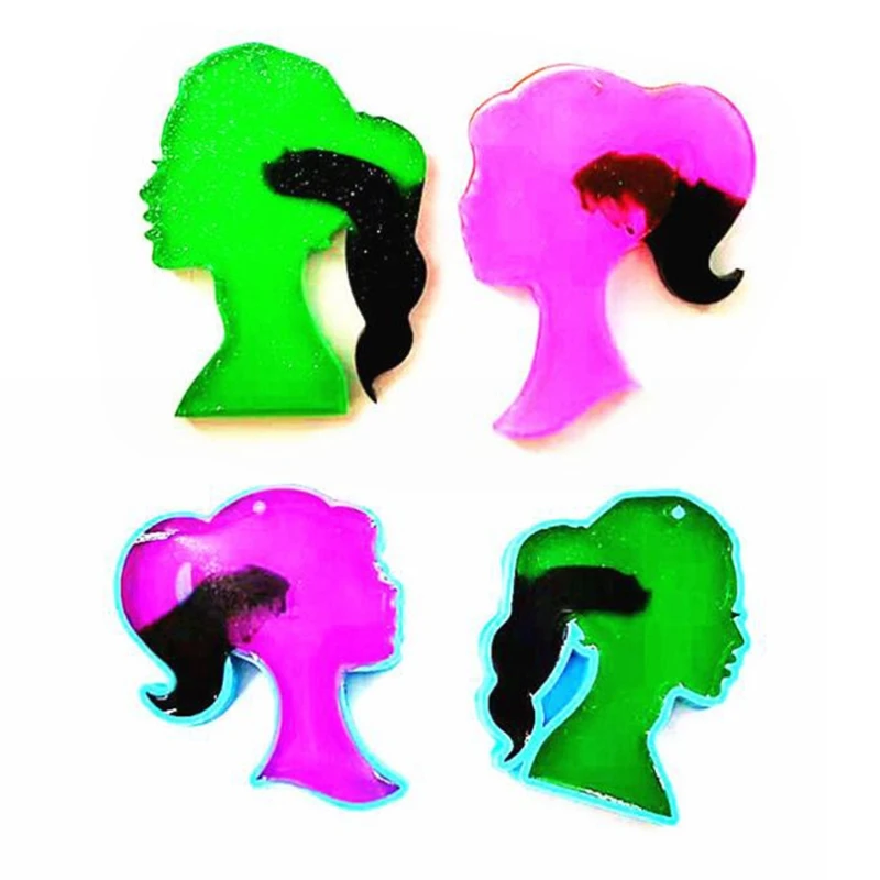 

Human Head Series Epoxy Resin Mold Keychain Pendant Silicone Mould DIY Crafts Jewelry Casting Tools