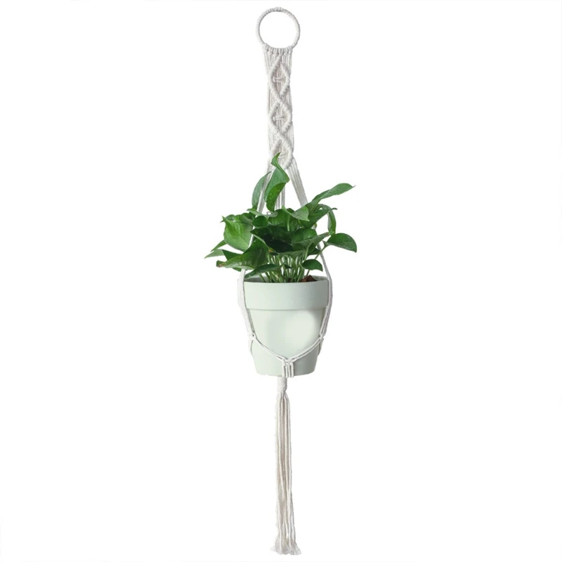 

Macrame Plant Pot Hanger Cotton Woven Hanging Basket Flowerpot Holder Lifting Rope Home Garden Decor