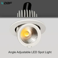 dbfangle adjustable led downlights 7w 10w 12w 15w 20w dimmable ceiling spot lights ac85 265v for living room tv background