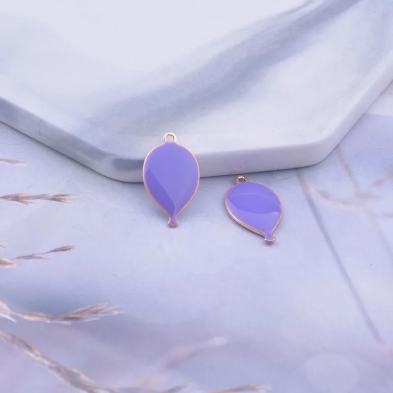 30 шт. 10*17 мм двухсторонние эмалевые шары подвески золотого цвета медные Diy