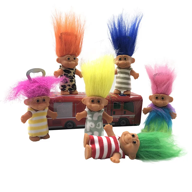 

Sell like hot air troll doll bottle opener, lovely personality retro 80's small toy doll set, can set can open a bottle,