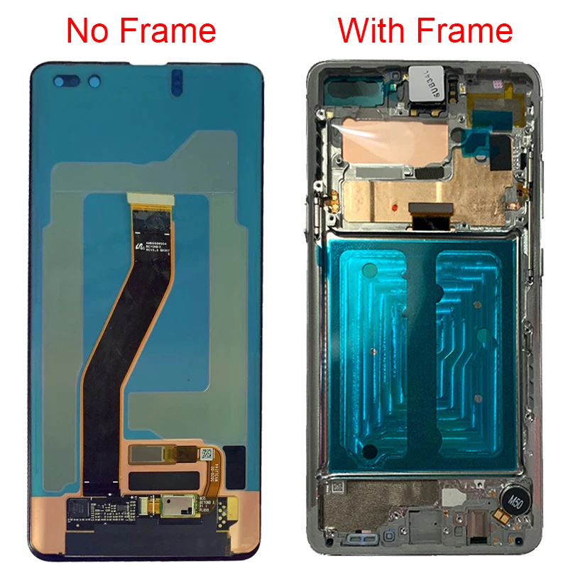Tanie Mała Kropka Oryginalny S10 5G G977U LCD Do Samsung Galaxy S10 5G Wyświetlacz Z Ramką Super AMOLED SM-G977B Ekran Martwy Piksel