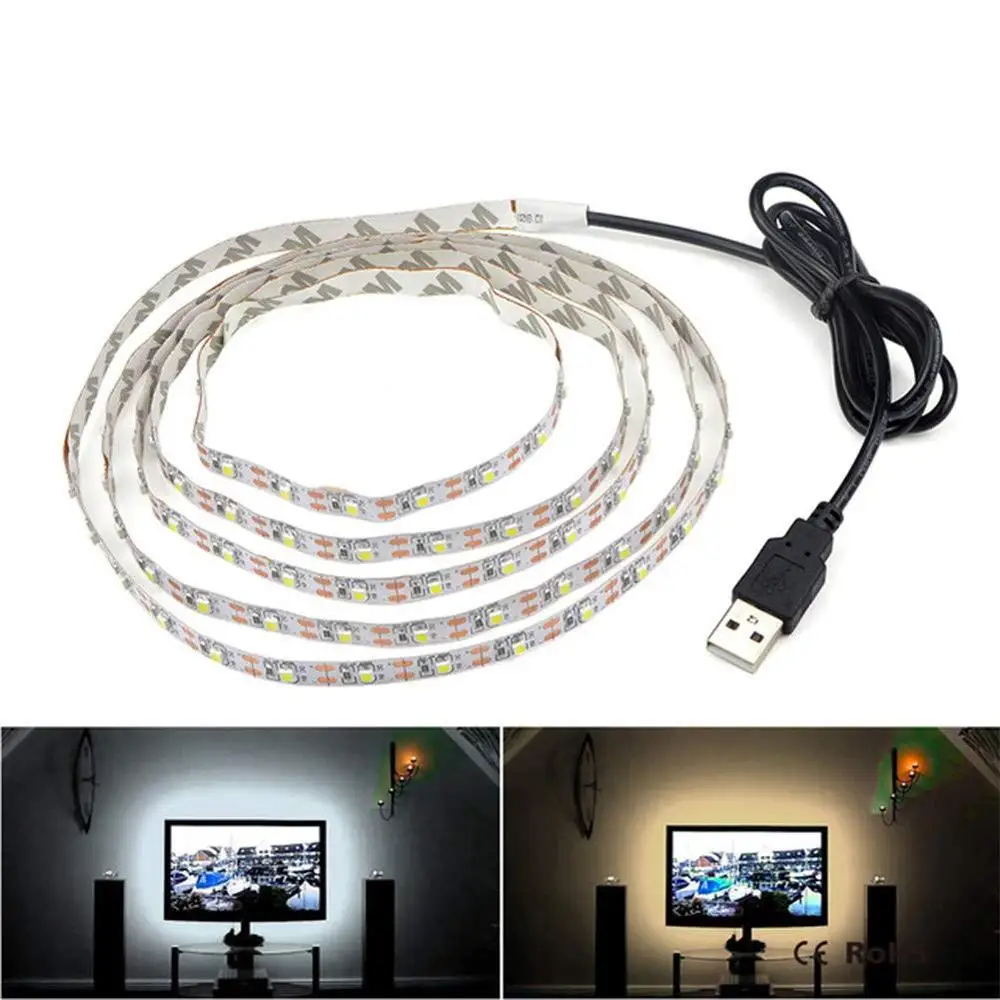 5 в 1 м 2 3 4 USB кабель светодиодный Светодиодная лента светильник SMD 3528