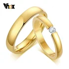 Классические обручальные кольца Vnox из нержавеющей стали, кольца для мужчин и женщин золота, антиаллергенные