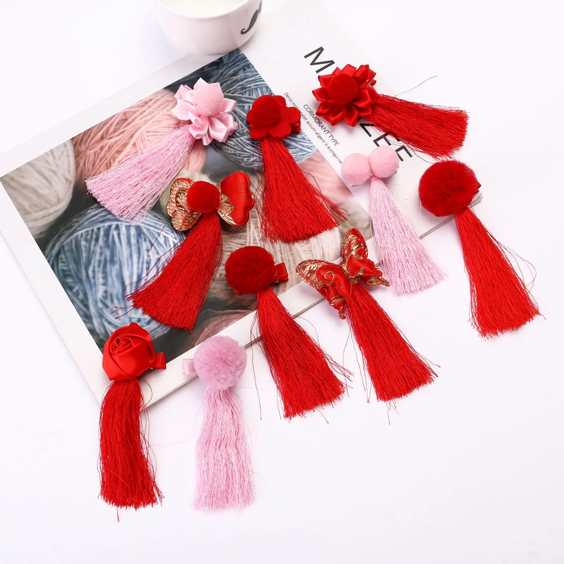 

Kids Retro Hairclips Children Baby Girls Clip Hairpins Barrettes Headwear Tassel Chinese Style Hairpin Hair Accessories