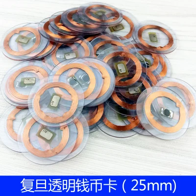 Fudan IC прозрачные карты для денег диаметр 25 мм фигурные карточки мини RFID бирки
