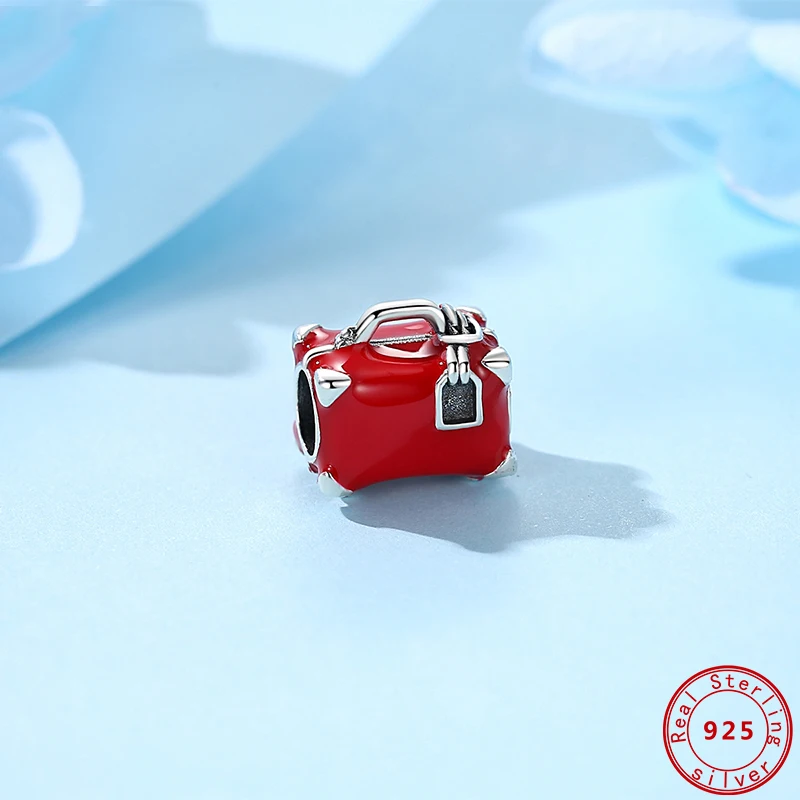 Новые оригинальные серебряные бусины 925 пробы красный Лондонский автобус с