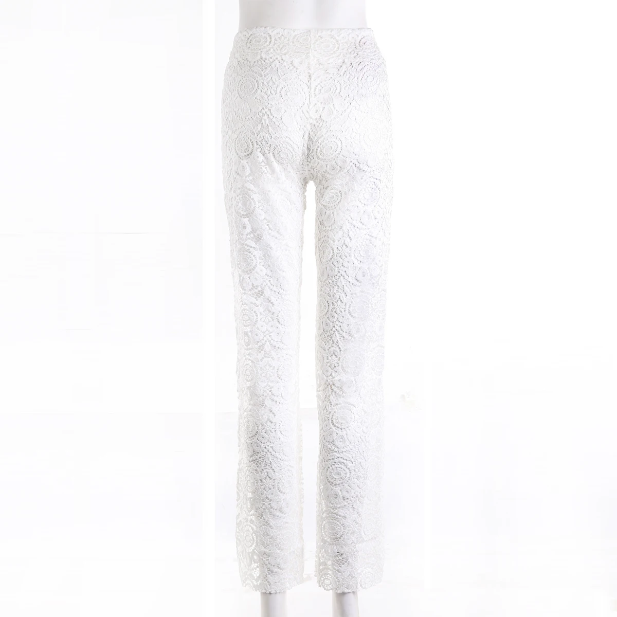 

Women Cover-Up Pants Sheer Floral Lace Straps Waistband Long Beach Smock Bottoms Swimsuit Bikini Bottom Cover Up