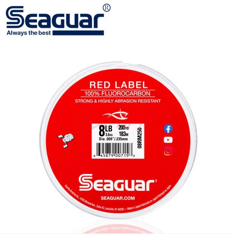 

Seaguar Red Label Fluorocarbon Fishing Line 6LB 8LB 10LB 12LB Fluorocarbon Test Carbon Fiber Monofilament Carp Wire Leader Line