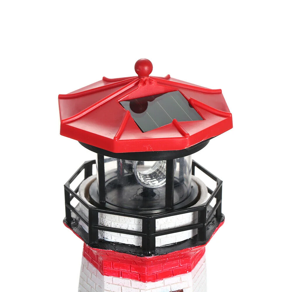 

LED Solar Powered Lighthouse White Light Solar Lamp Fence Lawn Lamps Home Garden Decoration Ornament