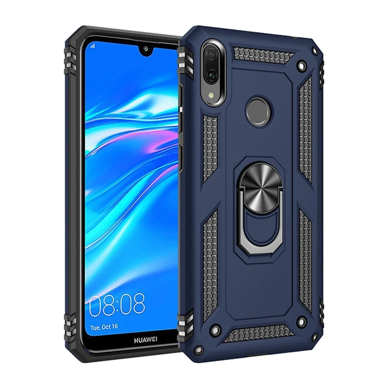 

Luxury Armor Case For Huawei Mate 20 Pro Honor 8A 9A 9X Y6 Y7 Y9 Prime 2019 P Smart Z 2020 2021 Hard Stand Holder Silicon Cover