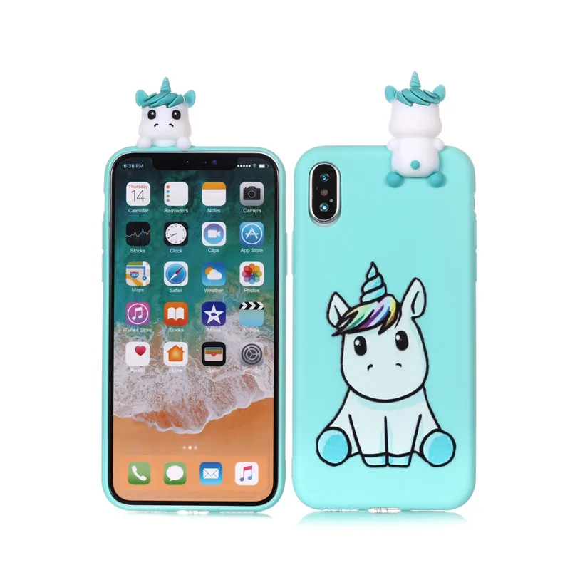 3D мягкий силиконовый чехол из ТПУ для iPhone SE 2020 5 5S с милой пандой единорогом кошкой