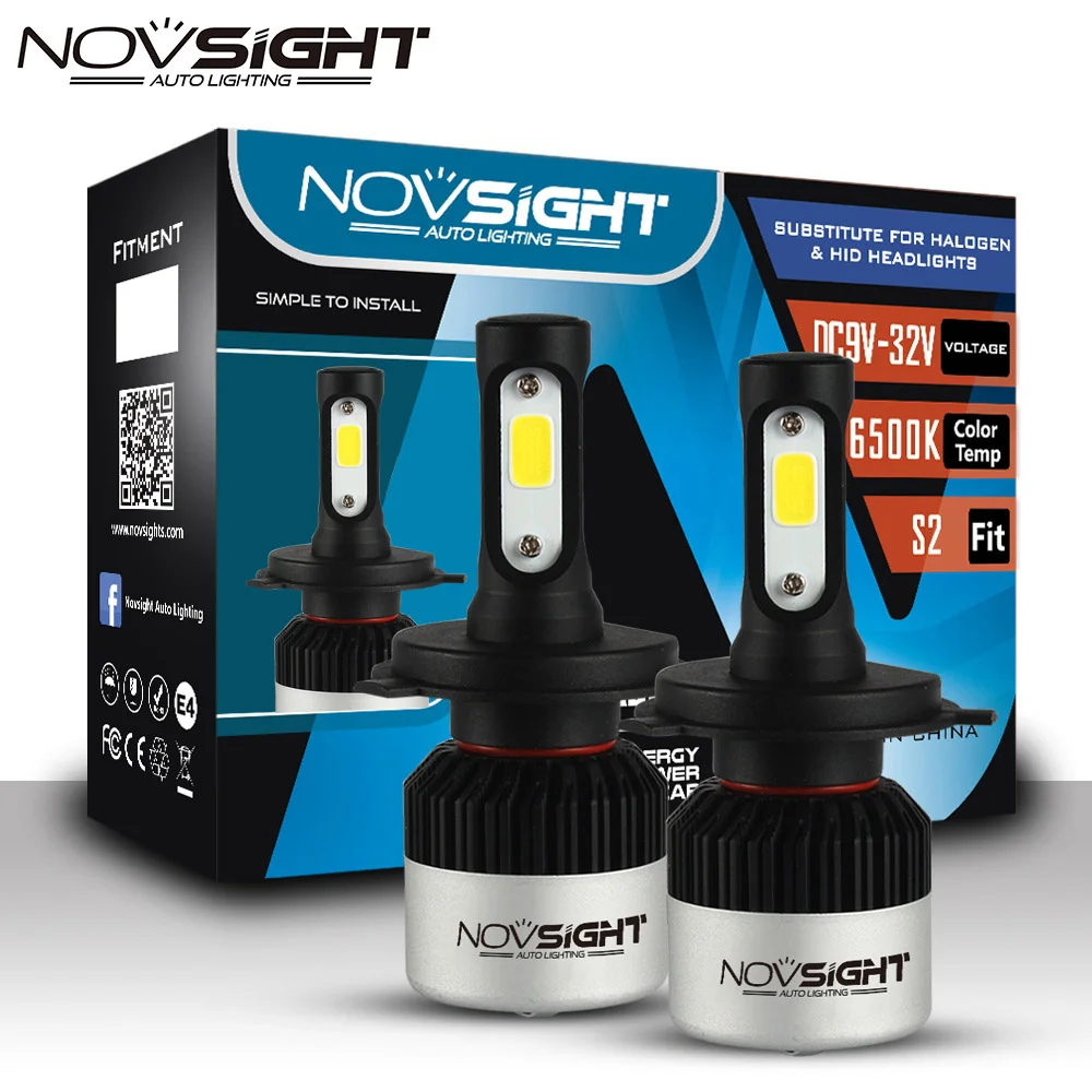 

NOVSIGHT 2 шт. мини светодиодные лампы для передних фар H1 H4 H7 H11 9005 9006 Автомобильные фары 72 Вт 9000LM 12v Высокая Яркость противотуманная фара