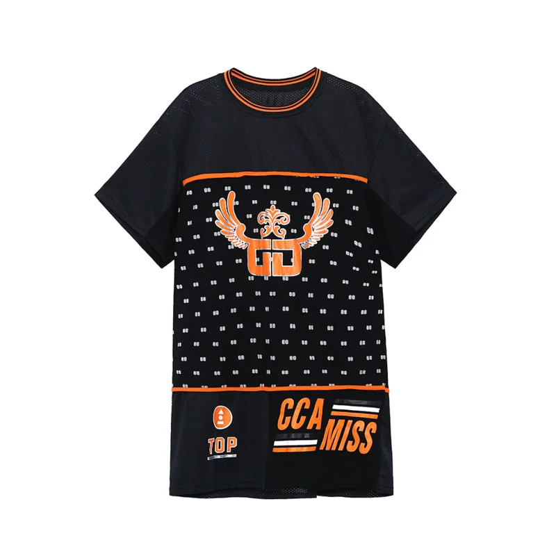 

XUXI Loose Dress Women Summer 2021 Letter Printing Straight Five Points Sleeve Slim Crew Neck Streetwear MINI Skirt E2166