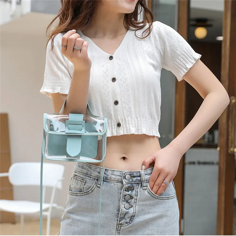 

Women's Bag One Shoulder Diagonal Cross Bag Transparent Fashion Small Square Simple Small Fresh
