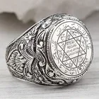 Модное древнегреческое кольцо с пятиконечной звездой, кольцо с астрономической фигурой, амулет на удачу, кольцо с религиозной личностью, мужское ювелирное изделие, подарок