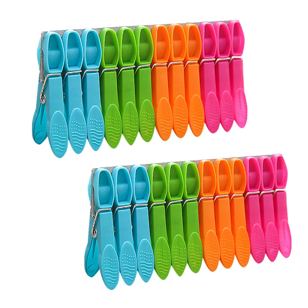 

24Pcs Laundry Clothes Pins Colorful Hanging Pegs Clips Plastic Hangers Racks Clothespins Home Improvement Tools Retaining Clip