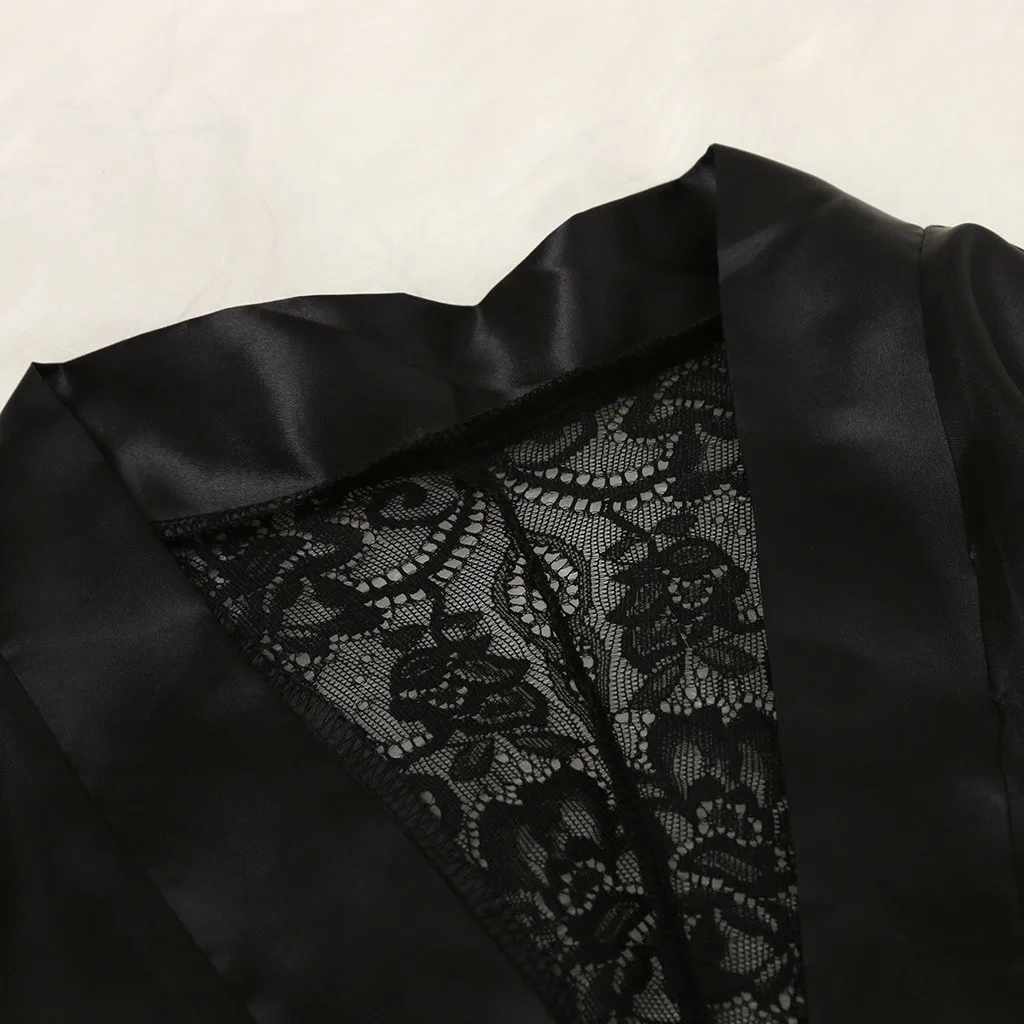 Женское сексуальное кружевное нижнее белье ночная рубашка пижама с поясом