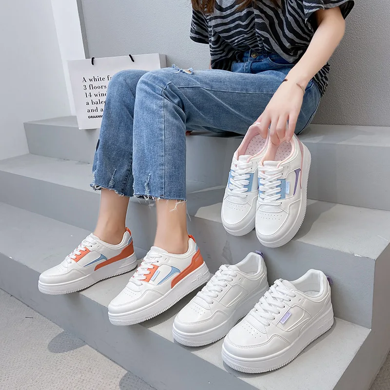 Ins han edition white shoe tide female fall 2021 new web celebrity students sandals tidal platform platform shoes F008
